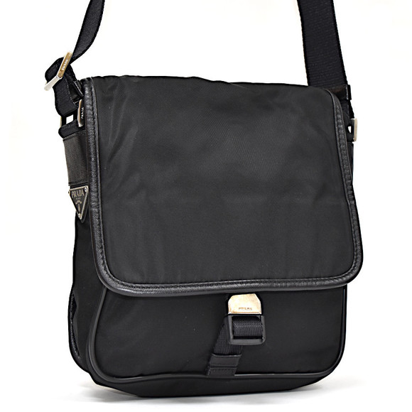 Prada Shoulder Leather Bag Nylon Triangle Black - Picture 1 of 8